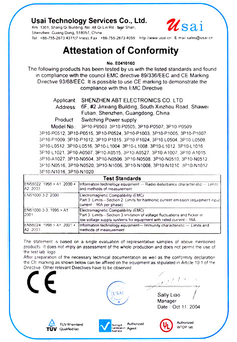 CE Safety Certificate